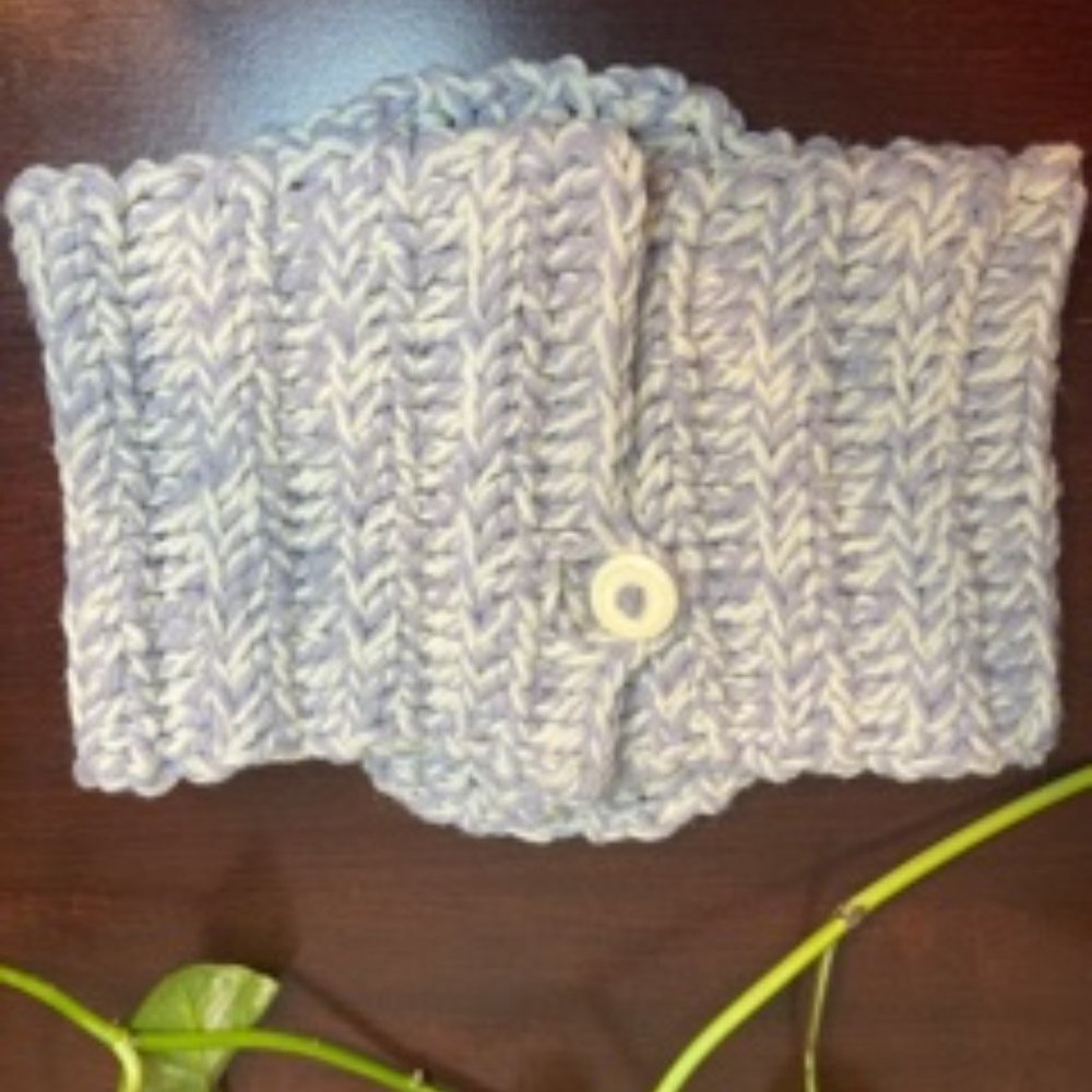 Handmade Neck Warmer Gray & Ivory